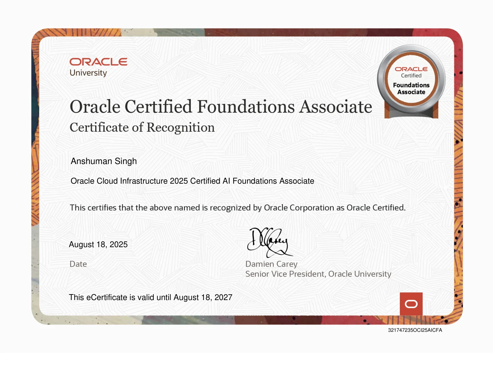 Oracle Certified Foundations Associate: AI Foundations