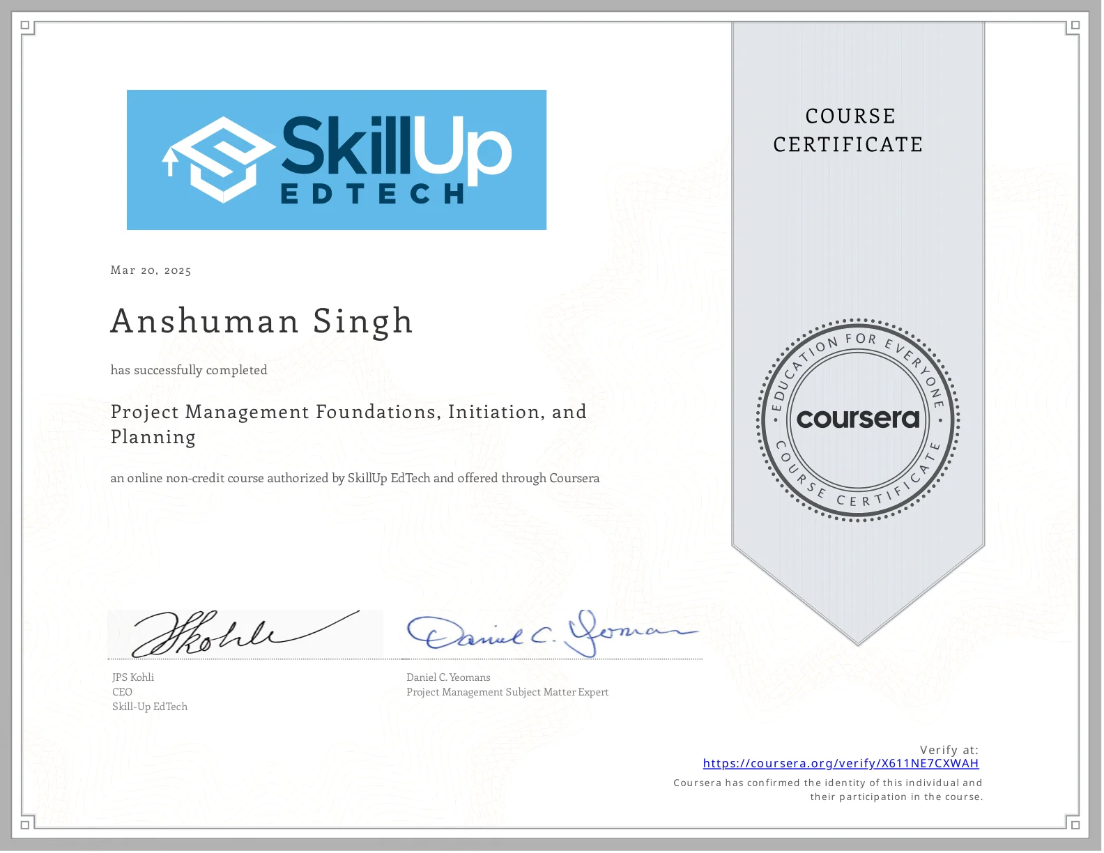 Project Management Foundations, Initiation, and Planning